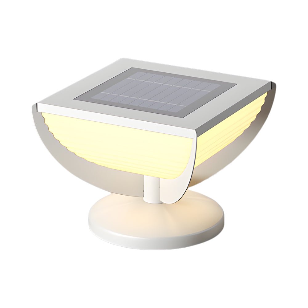 Modern Geometric Solar Garden Post Light Outdoor Waterproof LED
