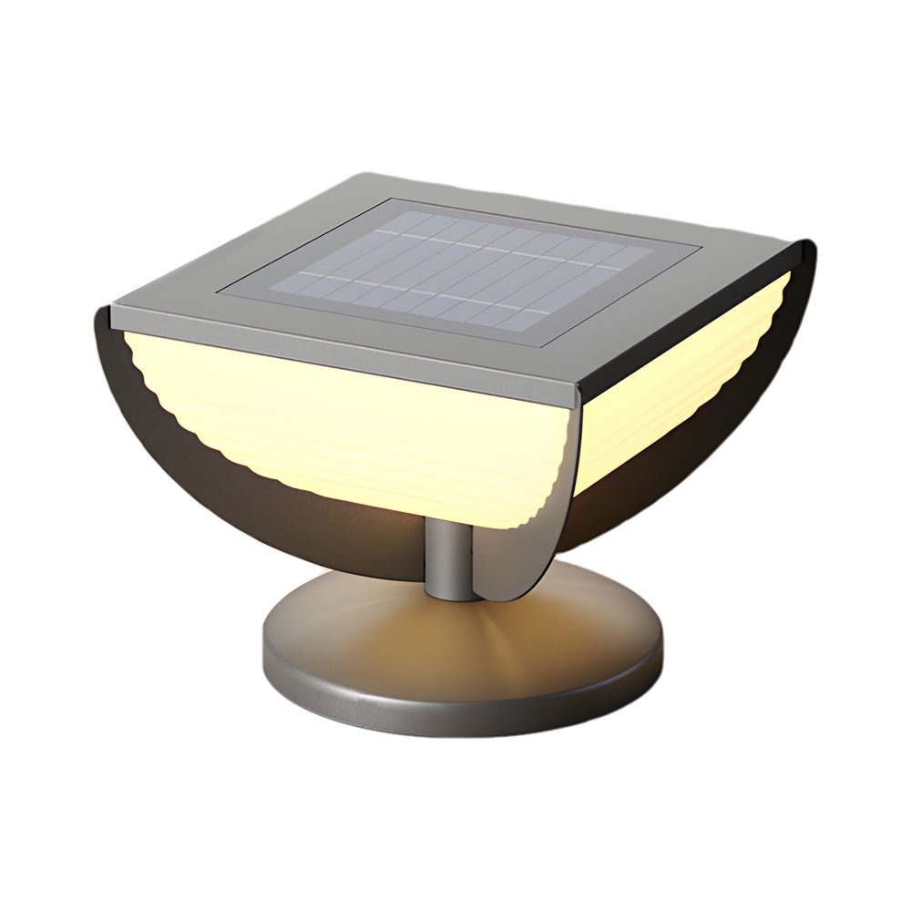 Modern Geometric Solar Garden Post Light Outdoor Waterproof LED