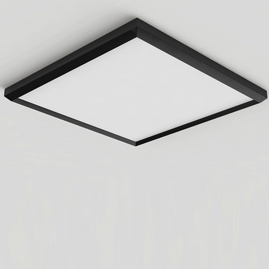 Square Modern Flush Mount LED Ceiling Light with Remote - Brown