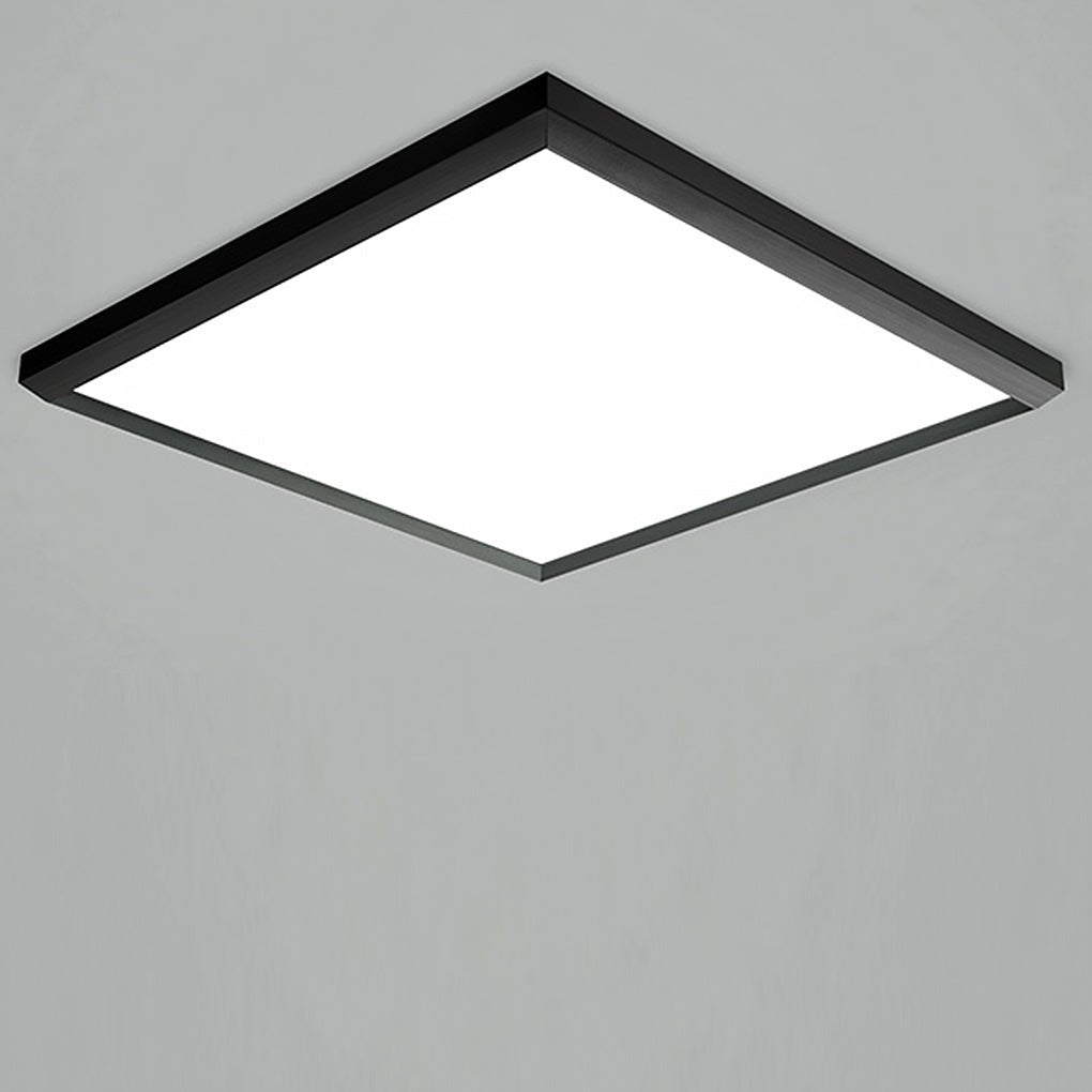 Square Modern Flush Mount LED Ceiling Light with Remote - Brown