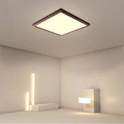 Square Modern Flush Mount LED Ceiling Light with Remote - Brown