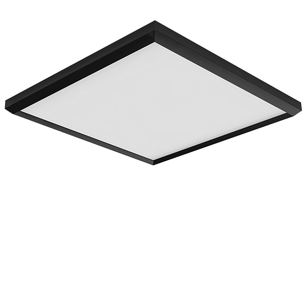 Square Modern Flush Mount LED Ceiling Light with Remote - Brown