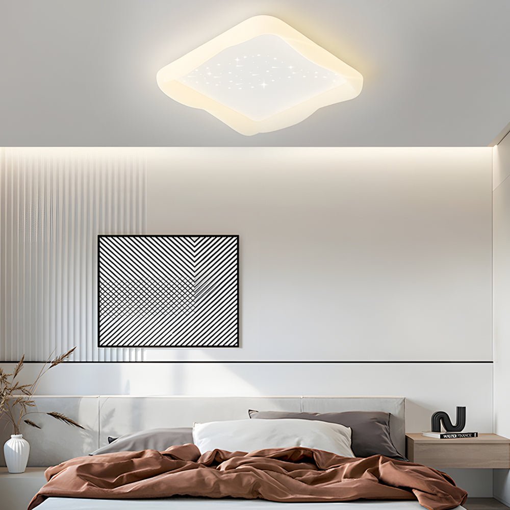 Square Star Flush Mount Ceiling Light with 3-Step Dimming