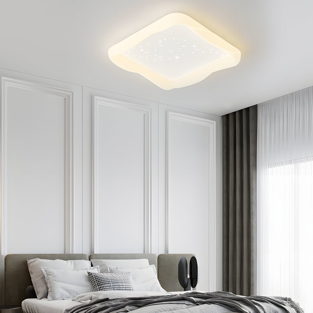 Square Star Flush Mount Ceiling Light with 3-Step Dimming