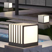 Modern Square Outdoor Post Light Waterproof Black Galvanized Metal