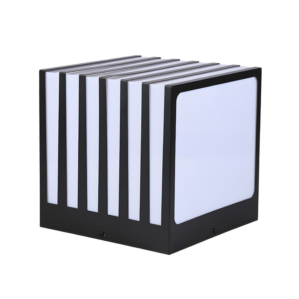 Modern Square Outdoor Post Light Waterproof Black Galvanized Metal