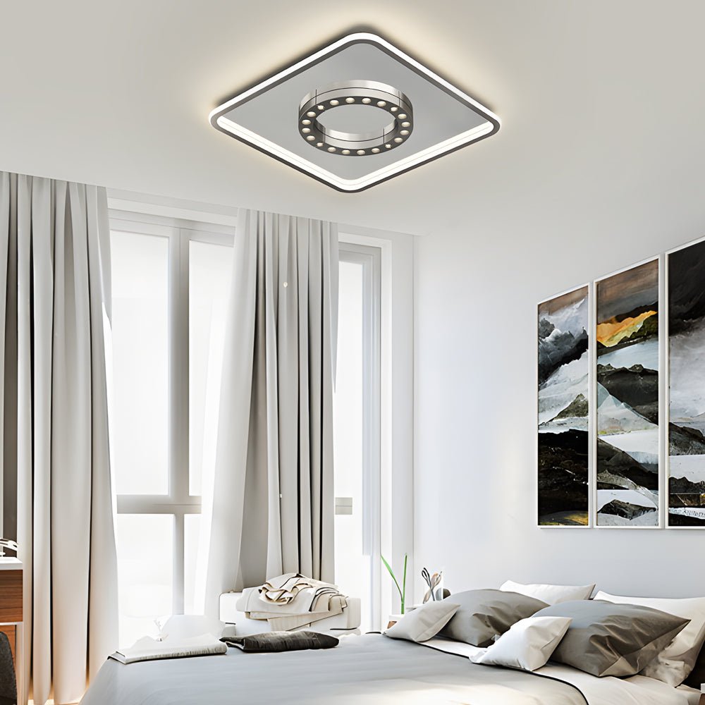 Modern LED Anti-Glare Flush Mount Ceiling Light with 3-Step Dimming