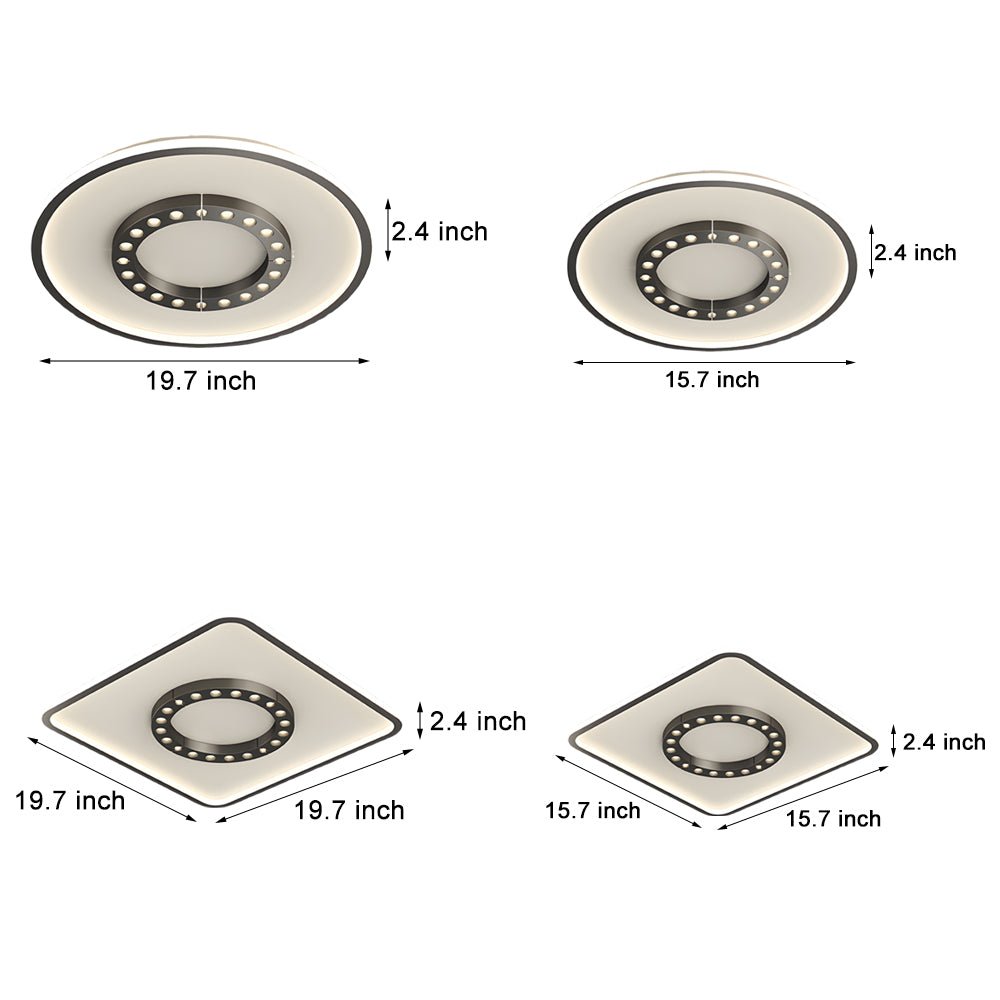 Modern LED Anti-Glare Flush Mount Ceiling Light with 3-Step Dimming