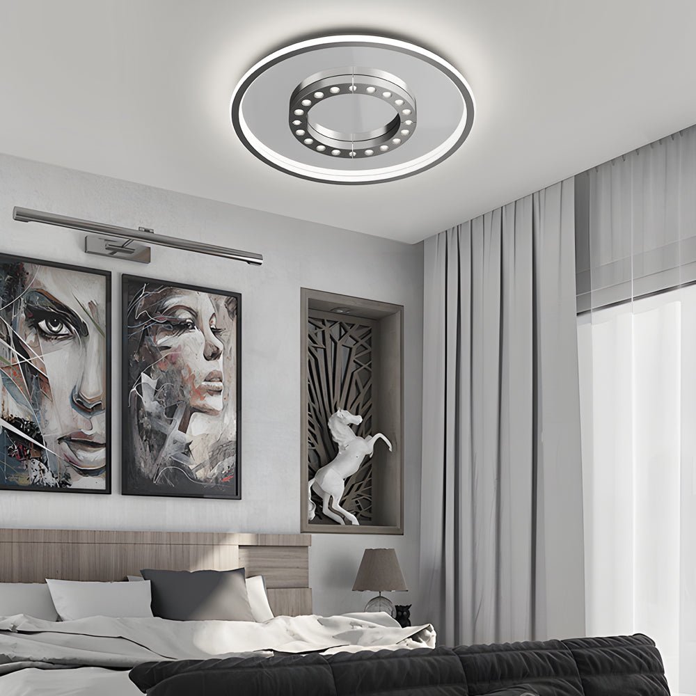 Modern LED Anti-Glare Flush Mount Ceiling Light with 3-Step Dimming