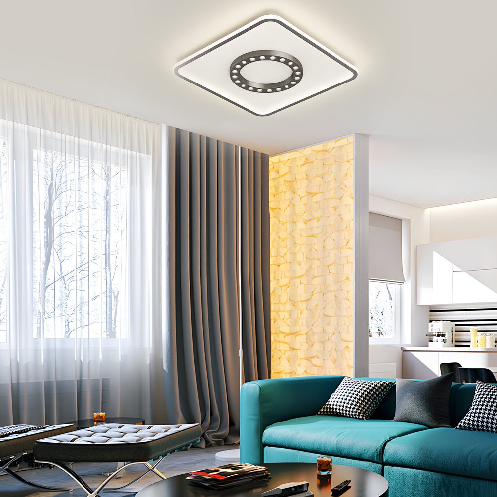Modern LED Anti-Glare Flush Mount Ceiling Light with 3-Step Dimming
