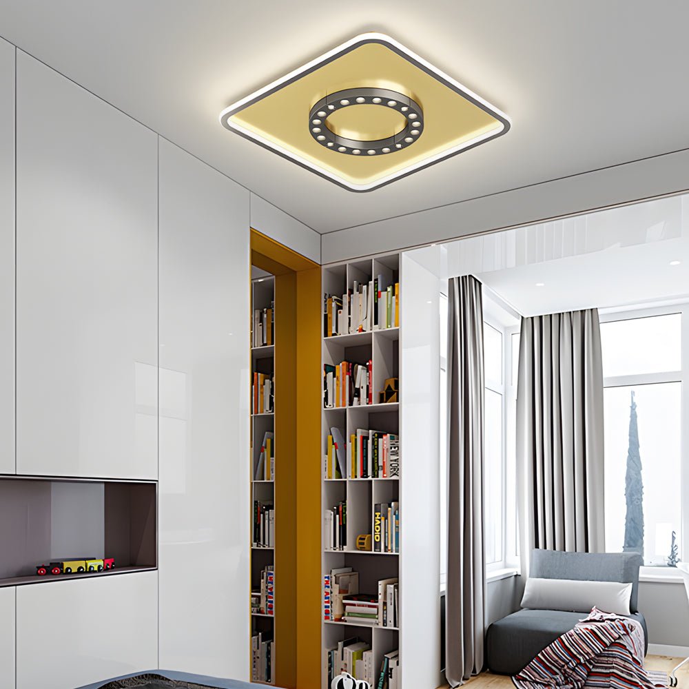 Modern LED Anti-Glare Flush Mount Ceiling Light with 3-Step Dimming