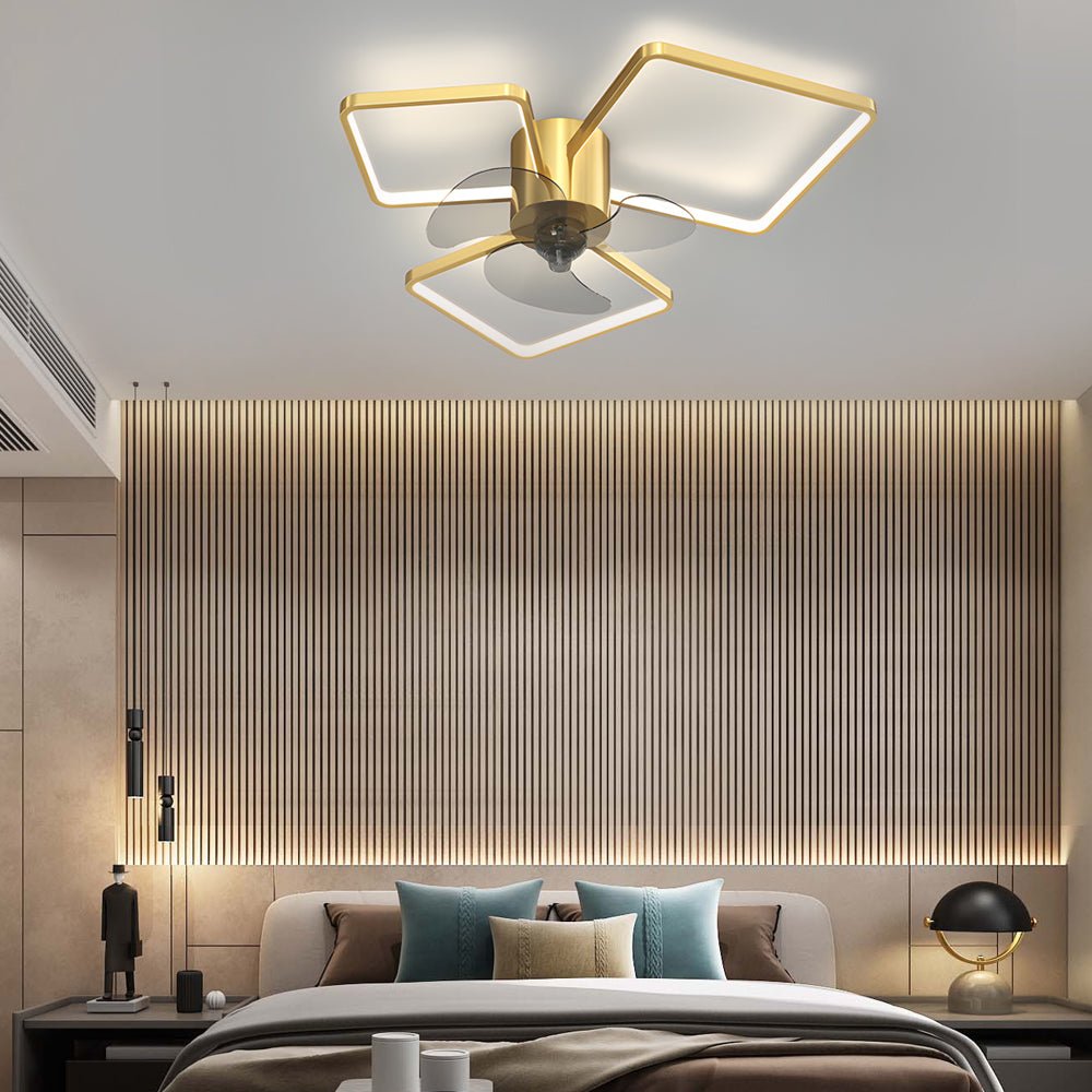 Modern LED Ceiling Fan Light with 3-Step Dimming & Silent Operation