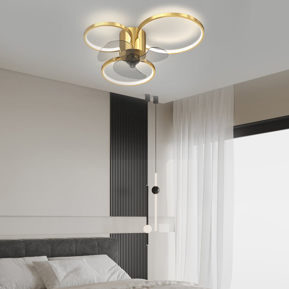Modern LED Ceiling Fan Light with 3-Step Dimming & Silent Operation