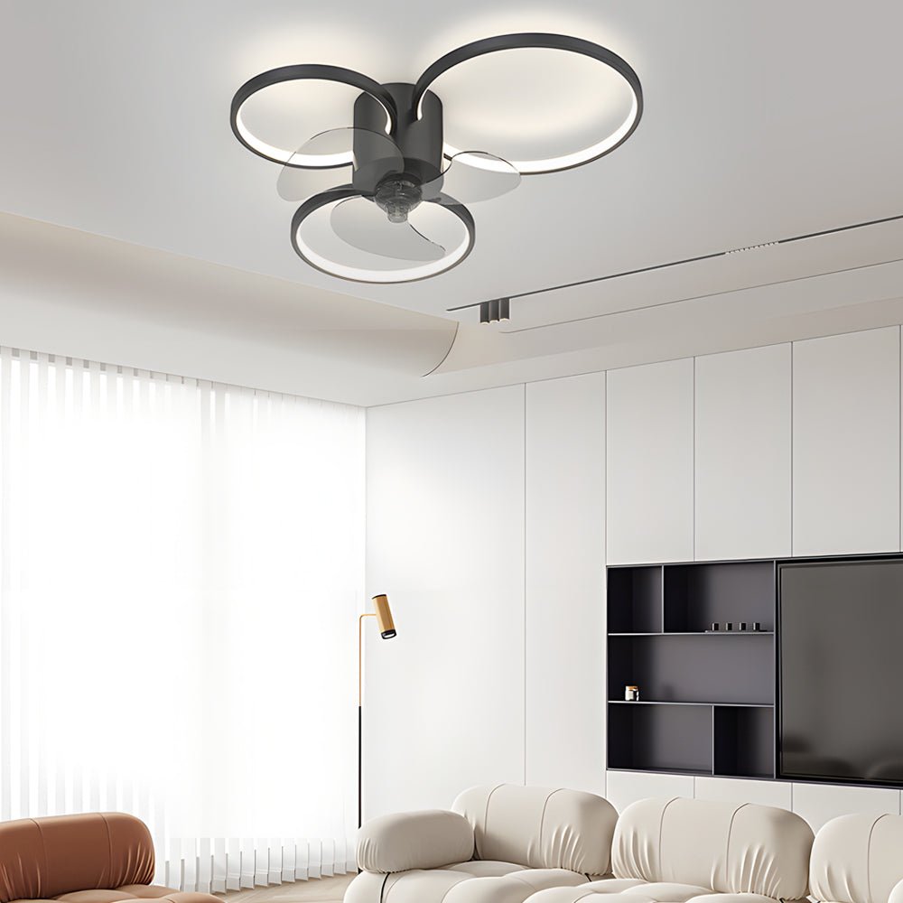 Modern LED Ceiling Fan Light with 3-Step Dimming & Silent Operation