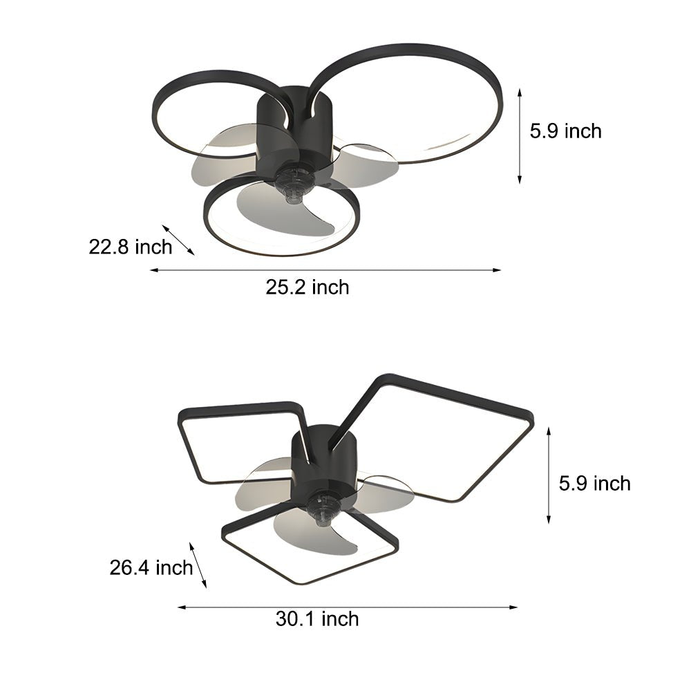Modern LED Ceiling Fan Light with 3-Step Dimming & Silent Operation