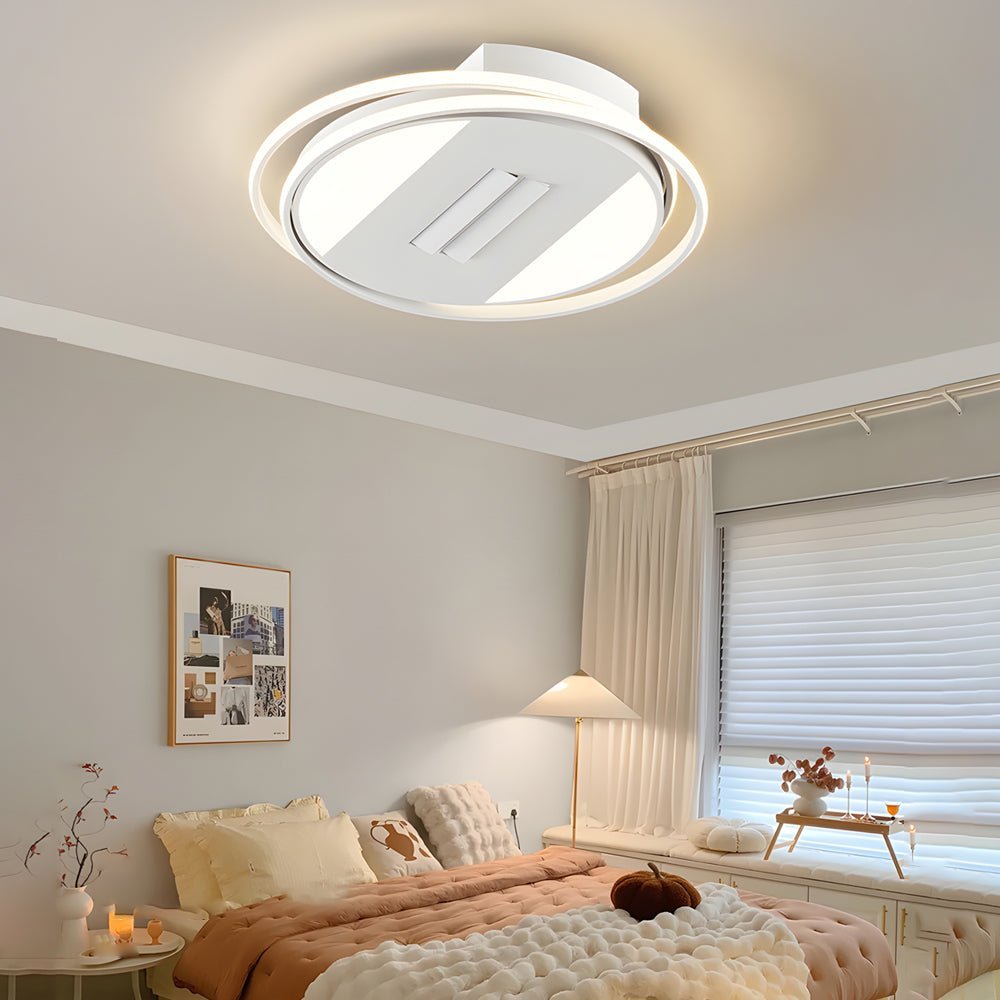 Modern Bladeless Ceiling Fan Light with Dimmable LED