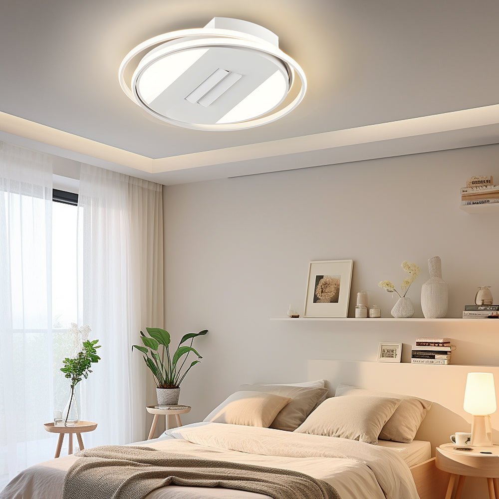 Modern Bladeless Ceiling Fan Light with Dimmable LED