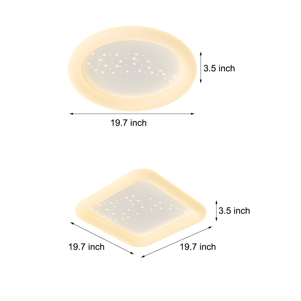 Modern LED Flush Mount Ceiling Light with 3-Step Dimming