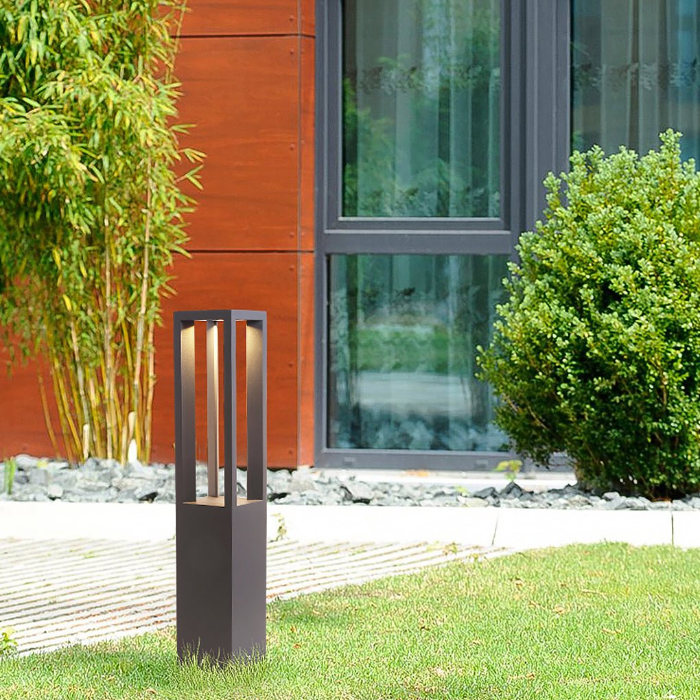 Square Aluminum LED Outdoor Landscape Lawn Light - Industrial Style