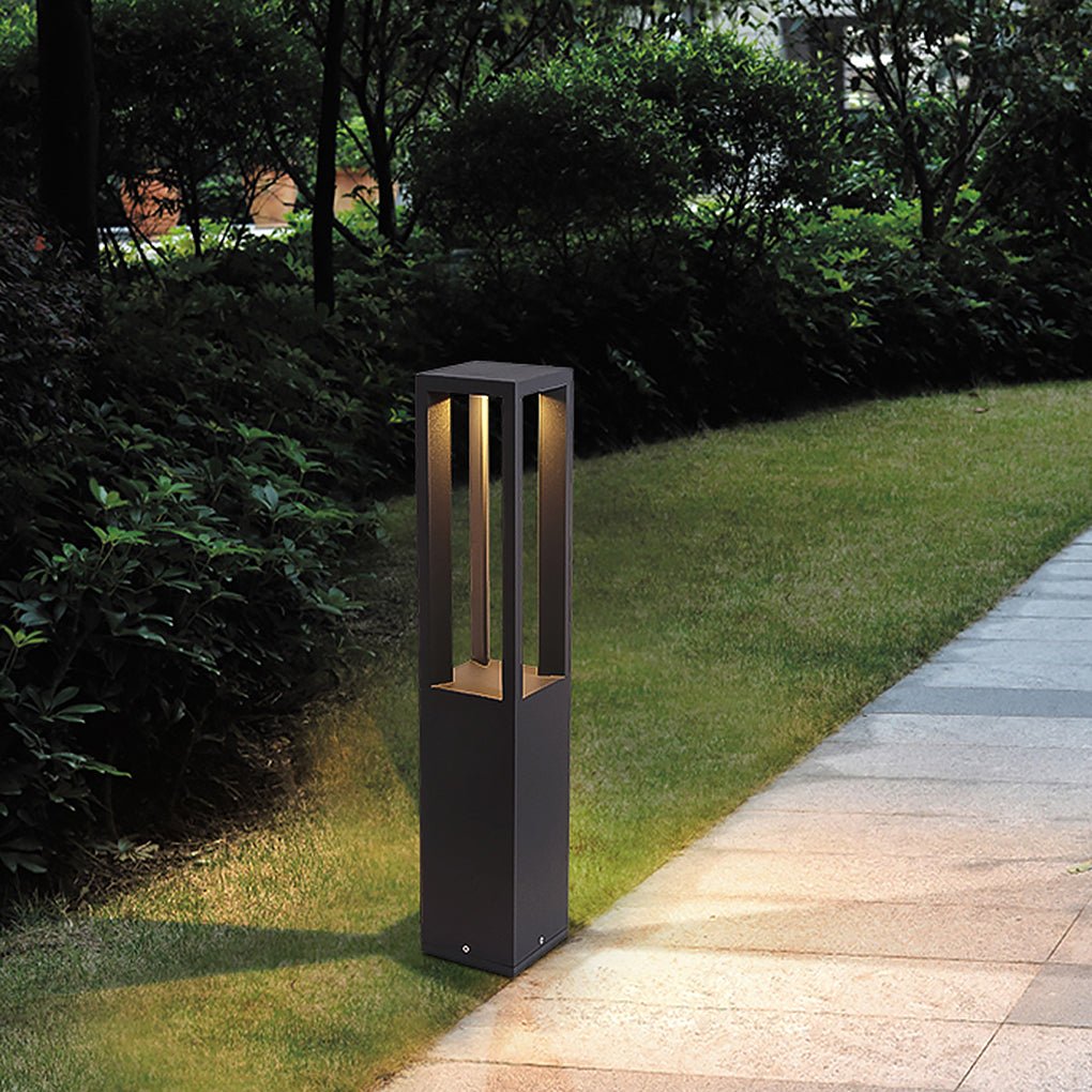 Square Aluminum LED Outdoor Landscape Lawn Light - Industrial Style