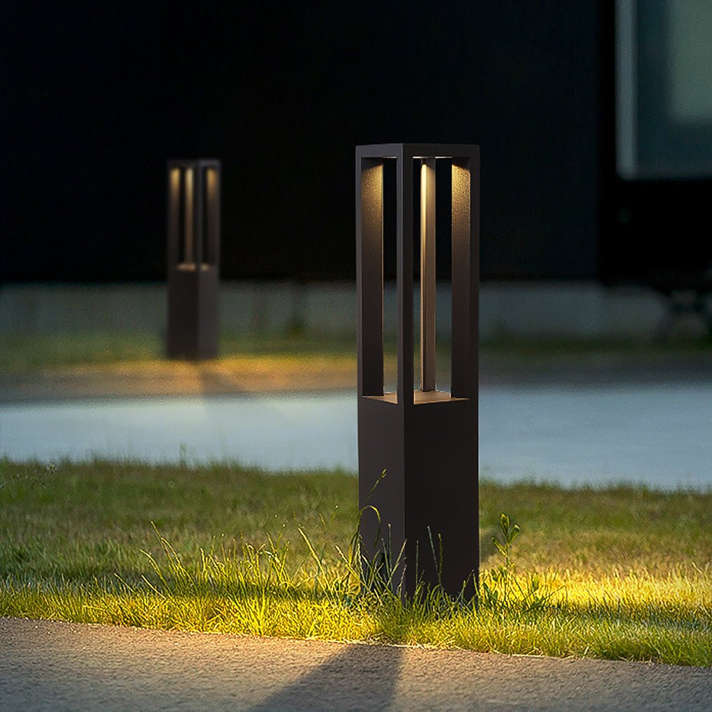 Square Aluminum LED Outdoor Landscape Lawn Light - Industrial Style