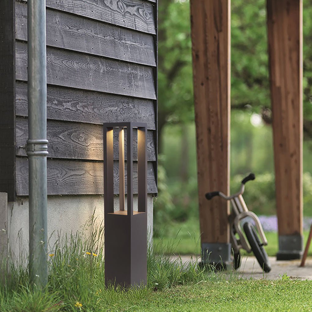 Square Aluminum LED Outdoor Landscape Lawn Light - Industrial Style