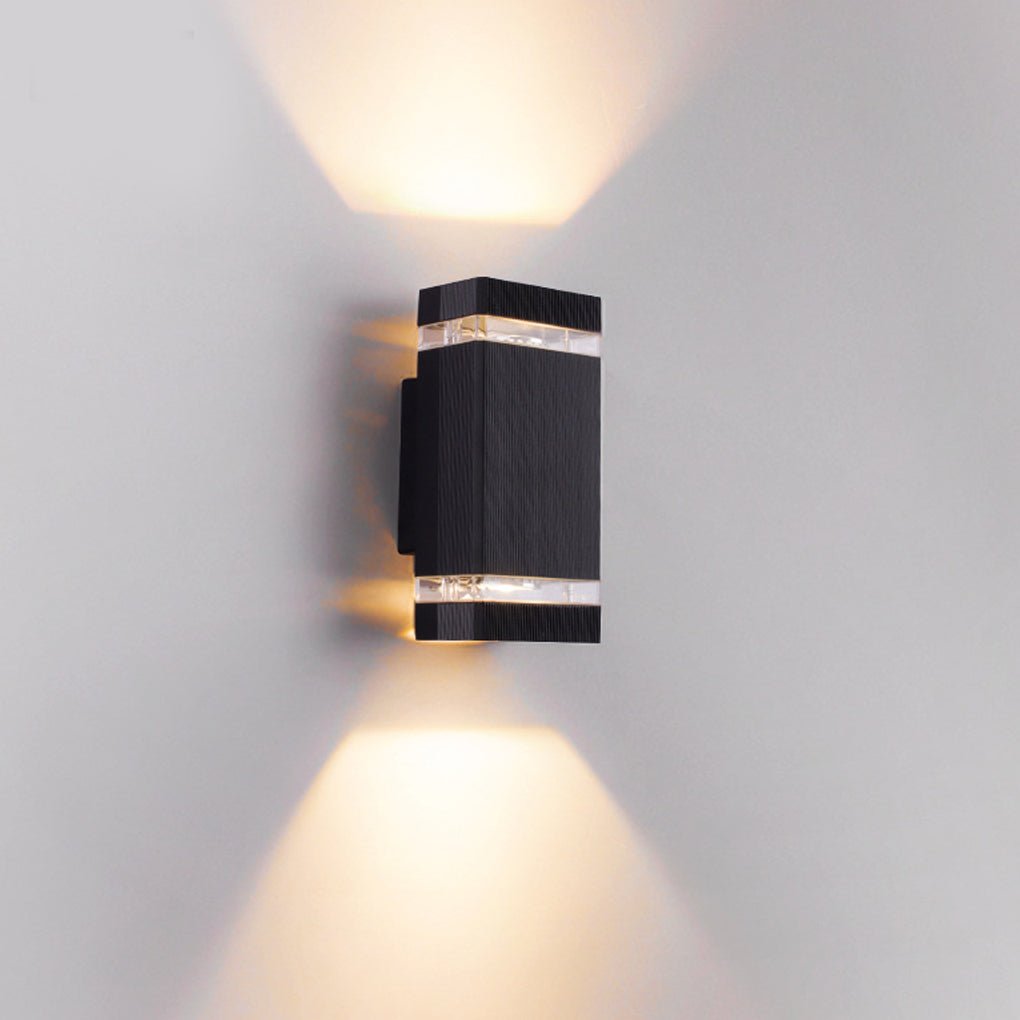 Square LED Outdoor Wall Light | Up Down Industrial Sconce