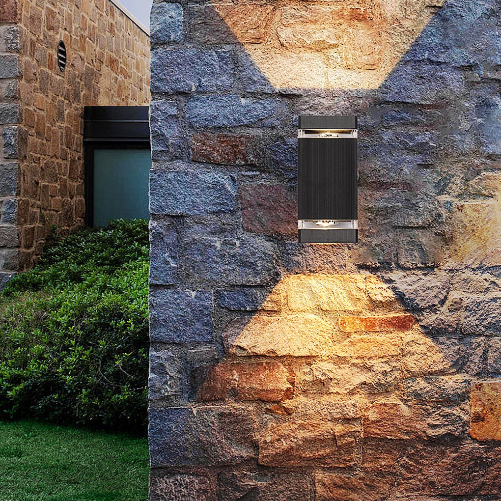 Square LED Outdoor Wall Light | Up Down Industrial Sconce