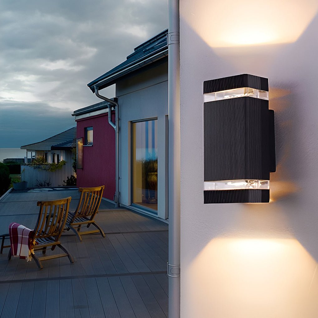 Square LED Outdoor Wall Light | Up Down Industrial Sconce