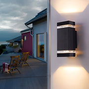 Square LED Outdoor Wall Light | Up Down Industrial Sconce