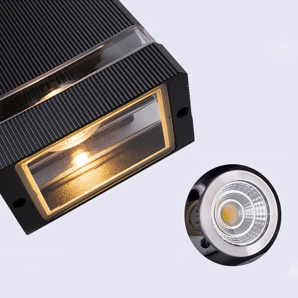 Square LED Outdoor Wall Light | Up Down Industrial Sconce