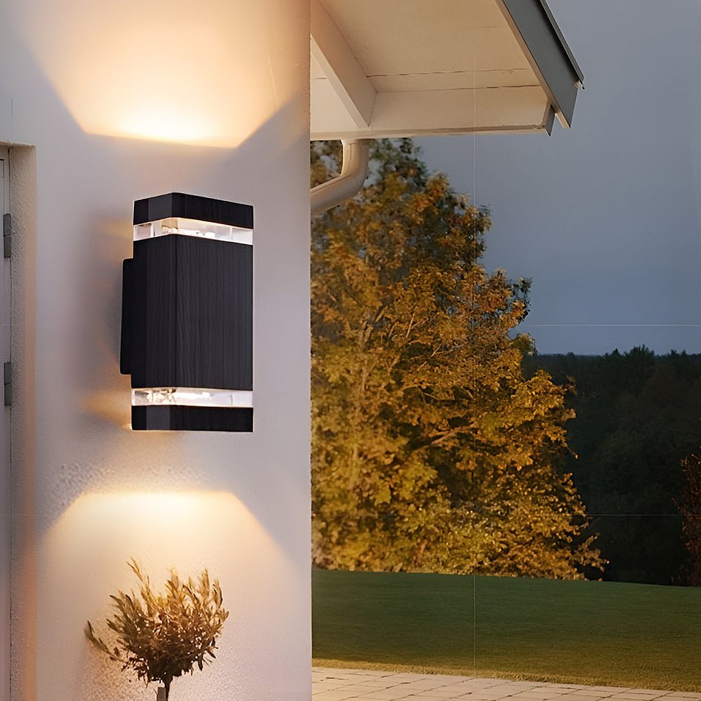 Square LED Outdoor Wall Light | Up Down Industrial Sconce