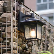 Modern Solar Outdoor Wall Light Black Aluminum Glass Waterproof