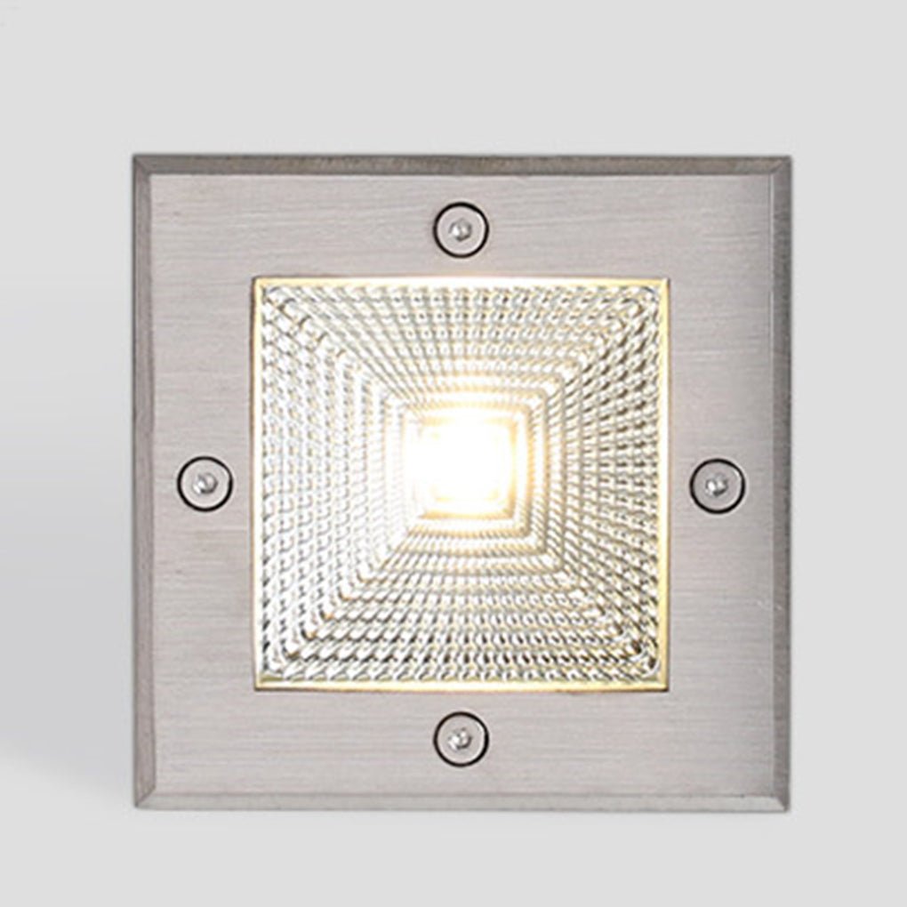 Square Recessed LED Step Light - Stainless Steel Outdoor Wall Light