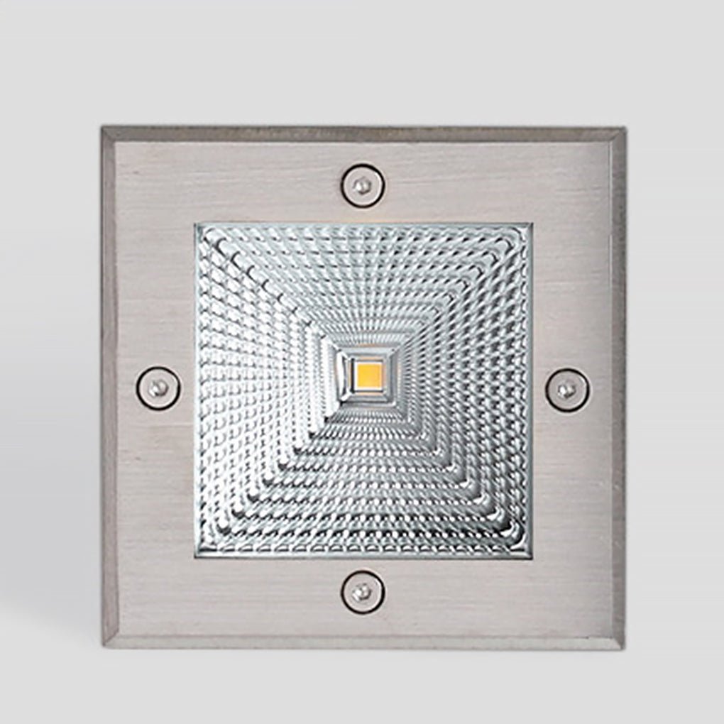 Square Recessed LED Step Light - Stainless Steel Outdoor Wall Light