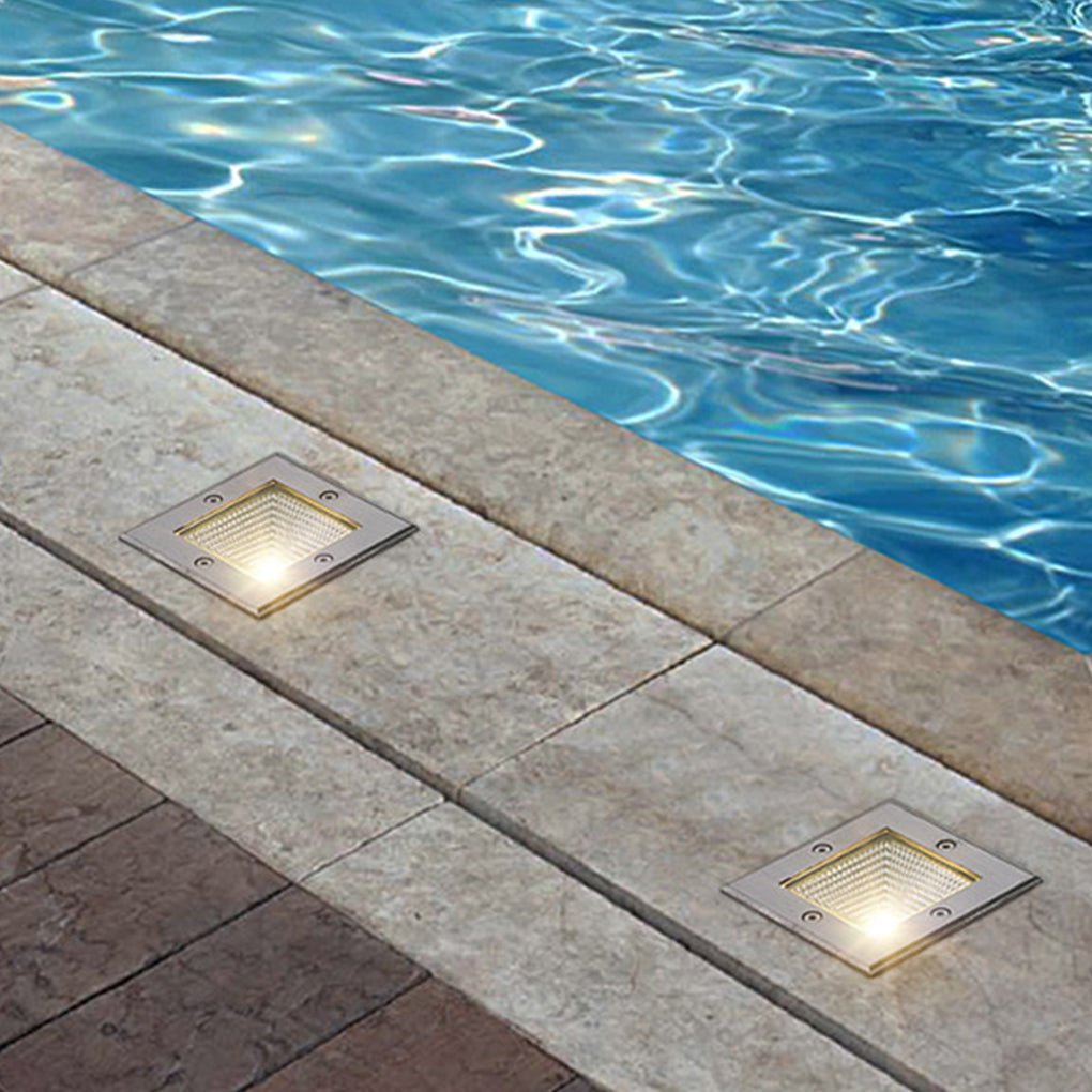 Square Recessed LED Step Light - Stainless Steel Outdoor Wall Light