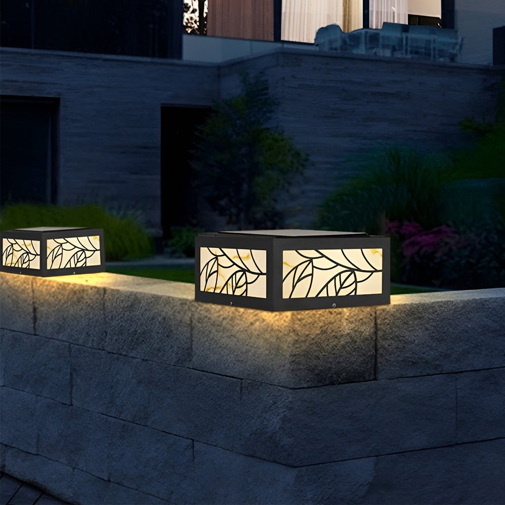 Modern Solar LED Outdoor Deck Post Light Waterproof Pillar Cap