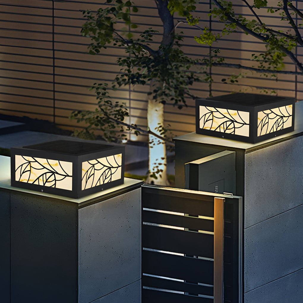 Modern Solar LED Outdoor Deck Post Light Waterproof Pillar Cap