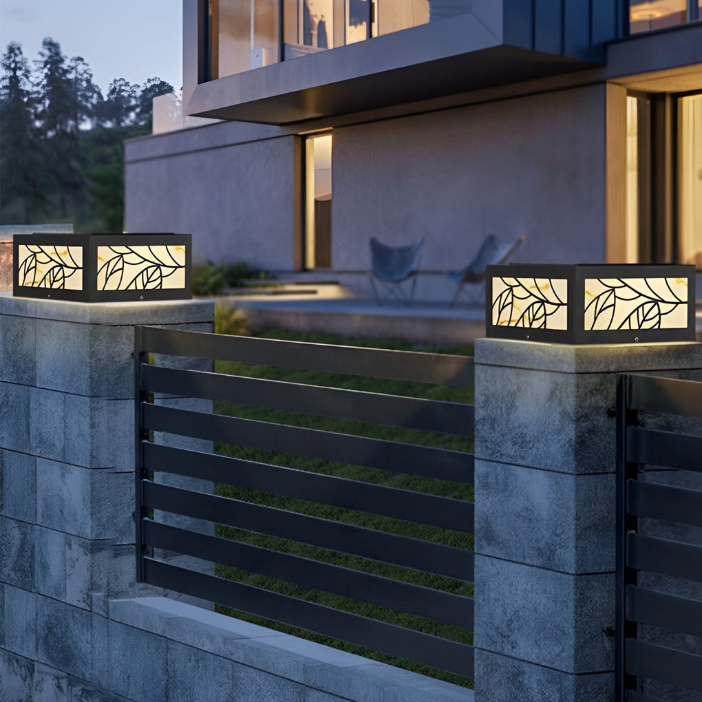 Modern Solar LED Outdoor Deck Post Light Waterproof Pillar Cap