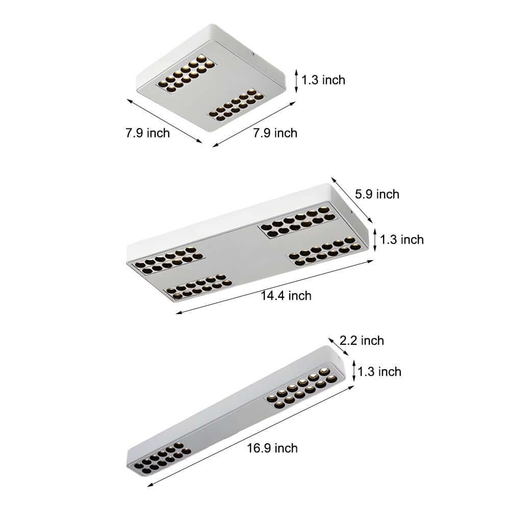 Modern Aluminum LED Flush Mount Ceiling Downlight Square Rectangle