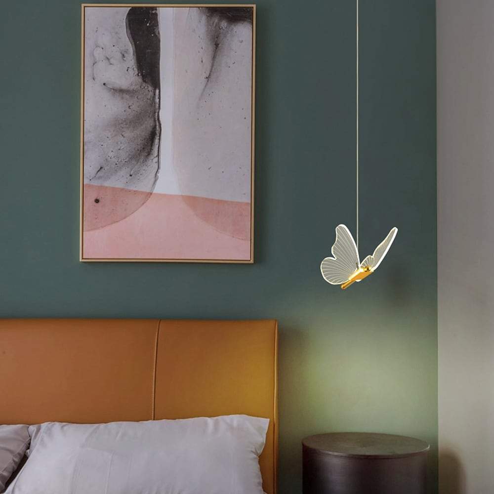 Butterfly Nordic LED Pendant Light – Acrylic & Metal Hanging Lamp
