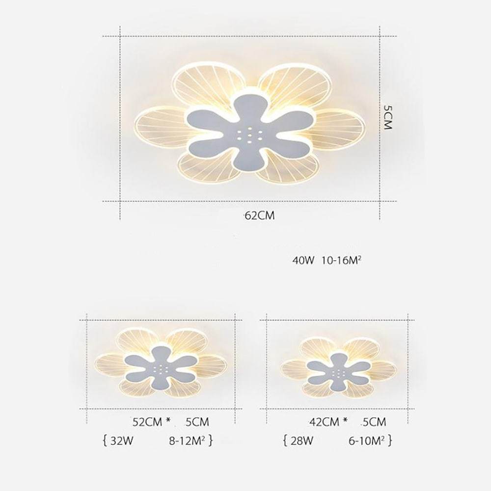 Modern Floral LED Flush Mount Ceiling Light White Metal Acrylic