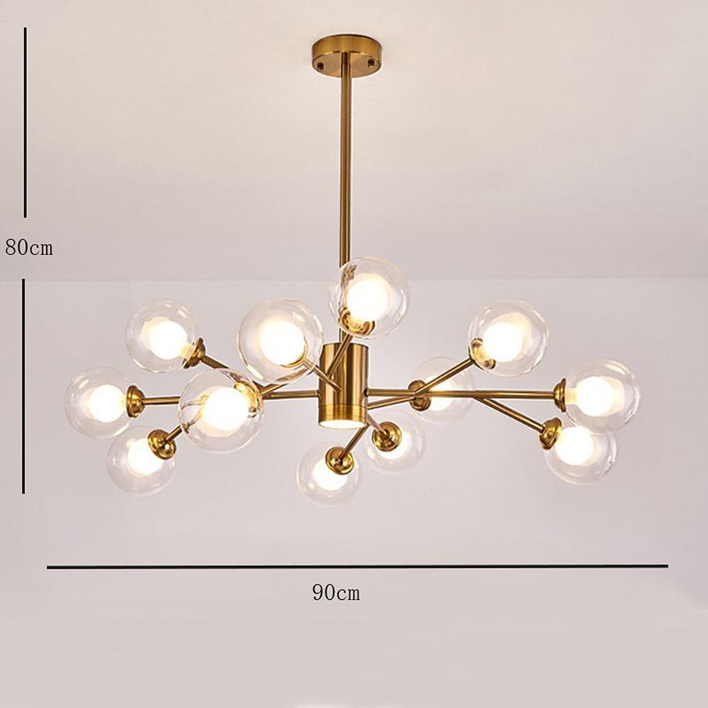 12-Light Sputnik Chandelier with Glass Globe Shades