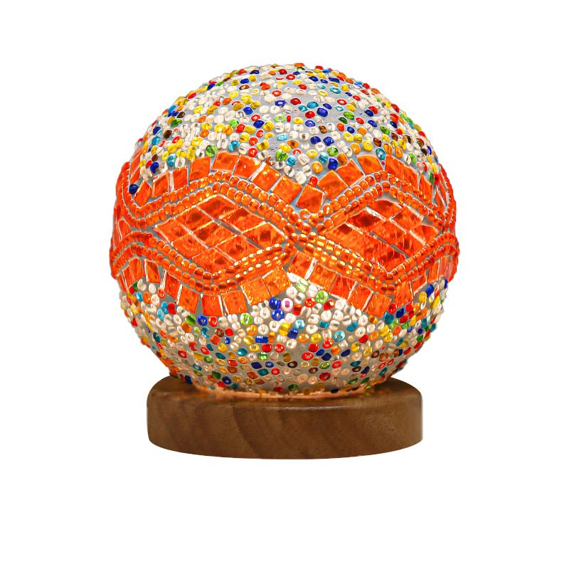 Mosaic Glass Table Lamp with LED & Remote Control