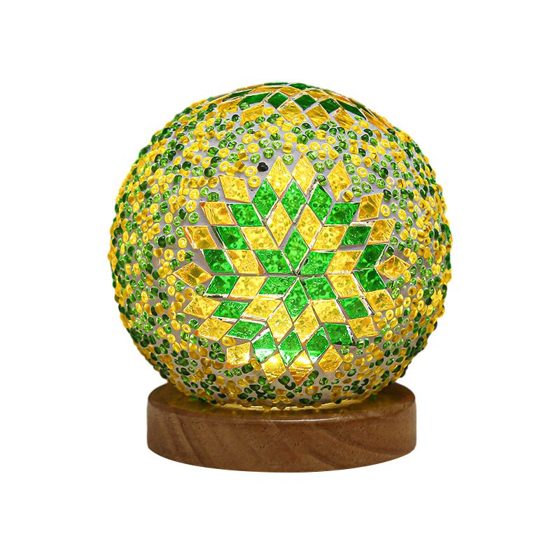 Mosaic Glass Table Lamp with LED & Remote Control