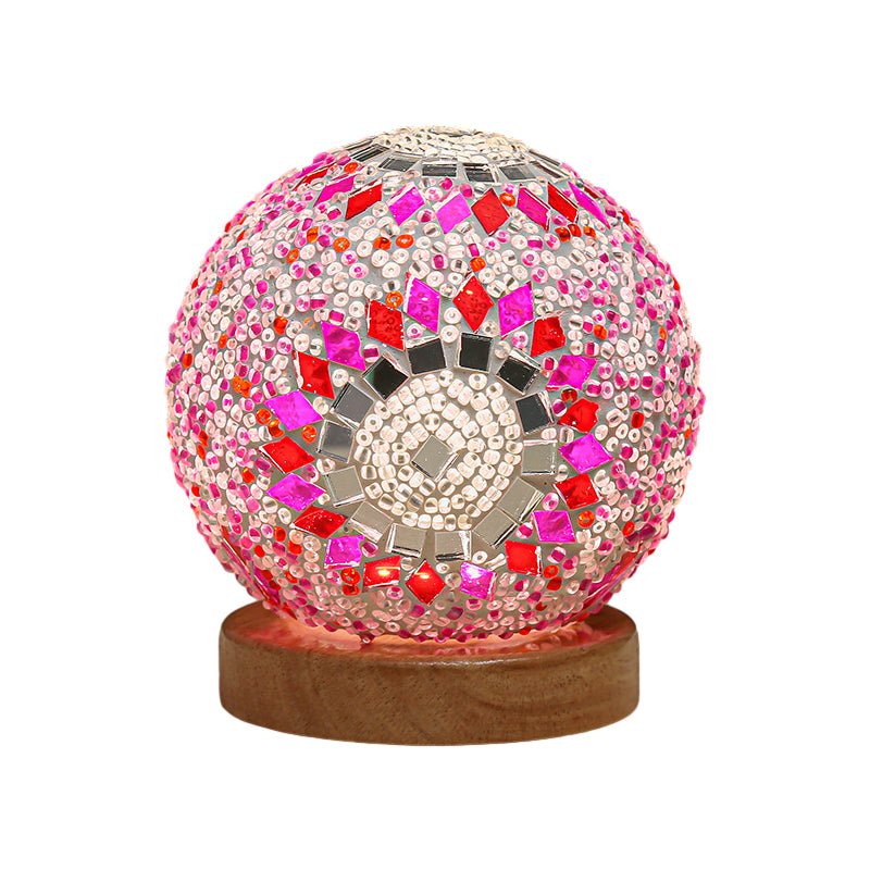 Mosaic Glass Table Lamp with LED & Remote Control
