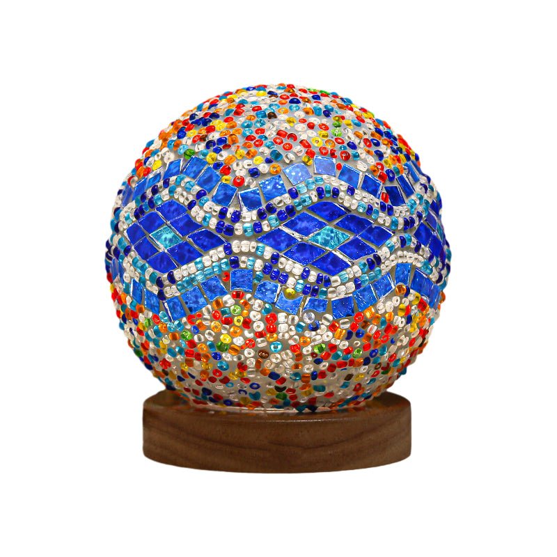 Mosaic Glass Table Lamp with LED & Remote Control