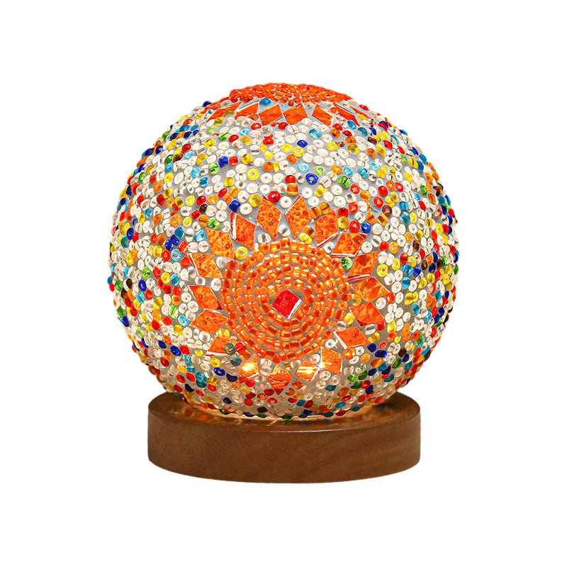Mosaic Glass Table Lamp with LED & Remote Control