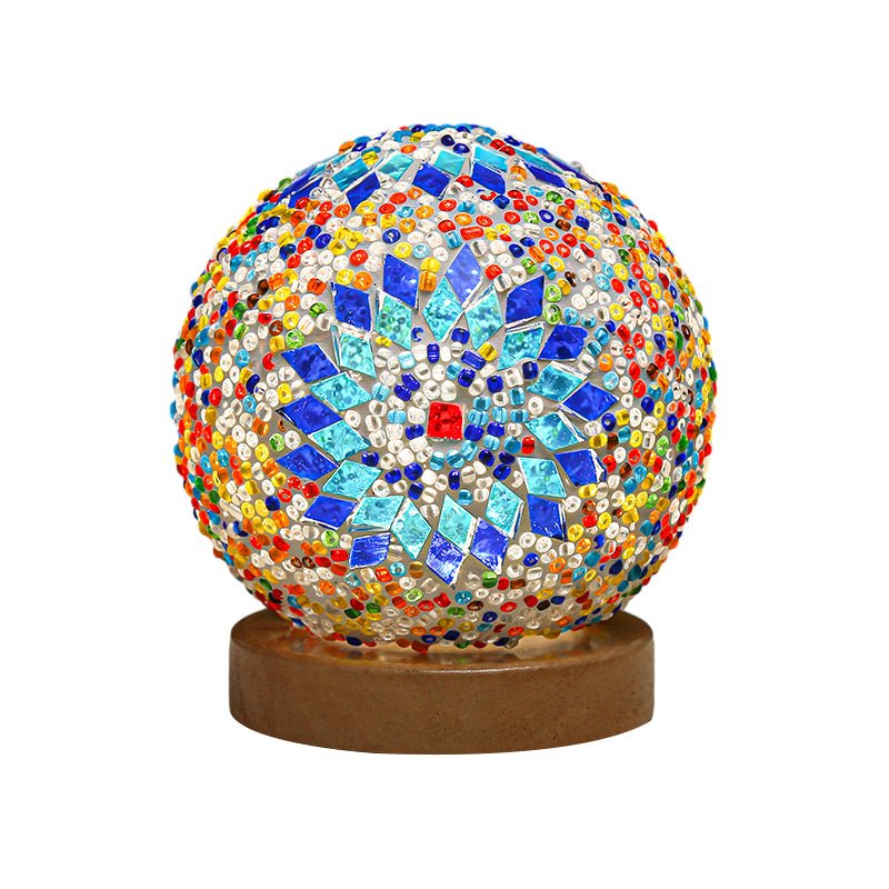 Mosaic Glass Table Lamp with LED & Remote Control
