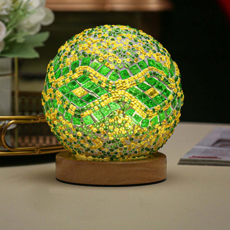 Mosaic Glass Table Lamp with LED & Remote Control